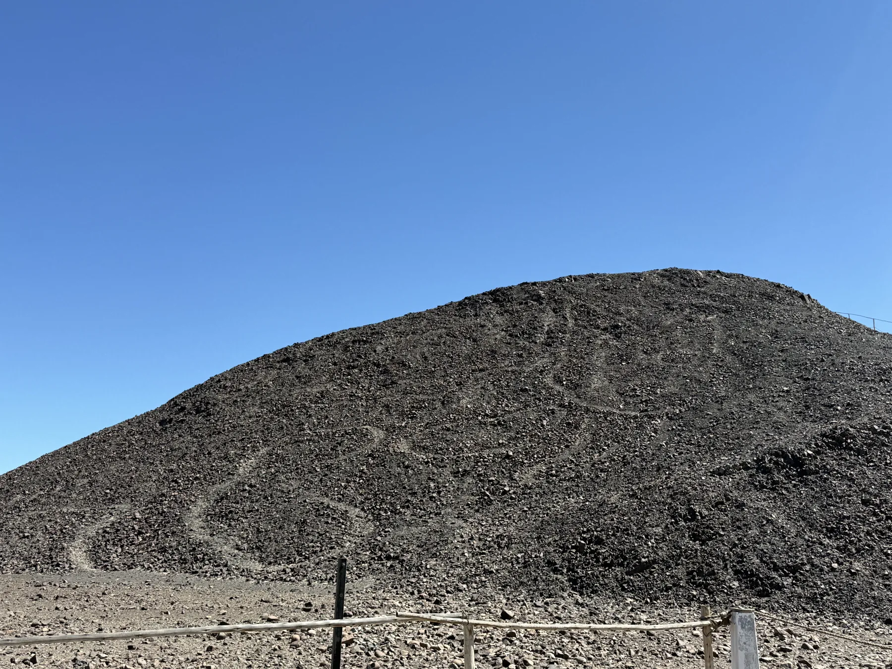 Natural viewpoint hill in the Nazca desert
